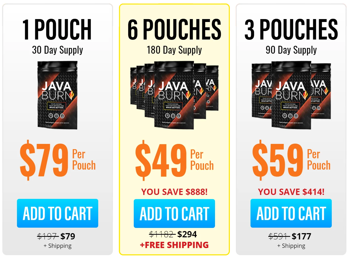 Java Burn Coffee Pouches